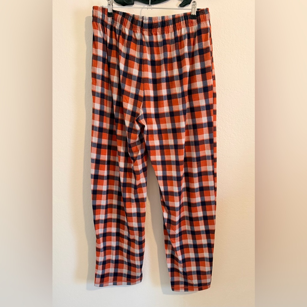 Cuddl Duds Plaid Lounge Pants in Orange and Blue - Picture 3 of 4